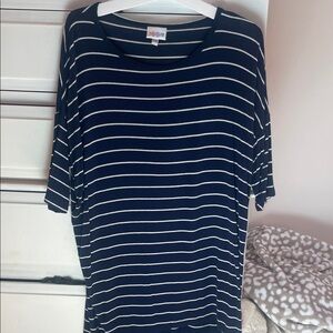 Navy Striped Women's Dress Top